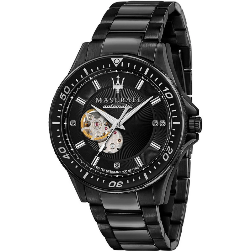 Maserati Men’s Automatic Black Stainless Steel Black Skeleton Dial 44mm Watch R8823140005