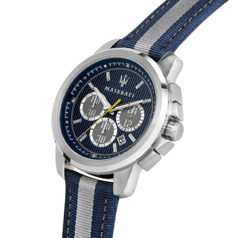 Maserati Men’s Chronograph Quartz Two-tone Nylon Strap Blue Dial 44mm Watch R8871637001 - Image 2