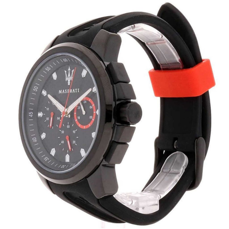 Maserati Men’s Chronograph Quartz Black Silicone Strap Black Dial 44mm Watch R8851123007