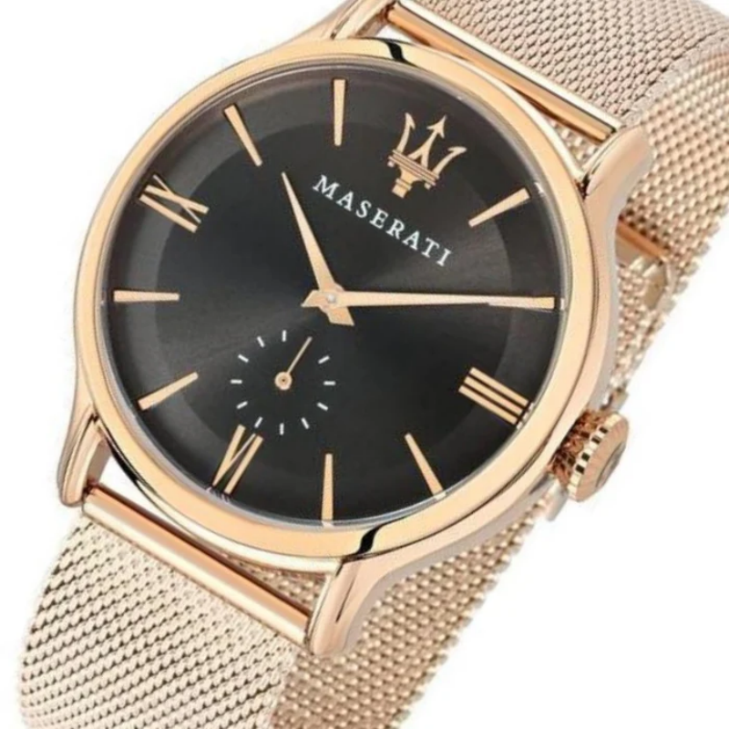 Maserati Men’s Chronograph Quartz Rose Gold Stainless Steel Black Dial 42mm Watch R8853118004