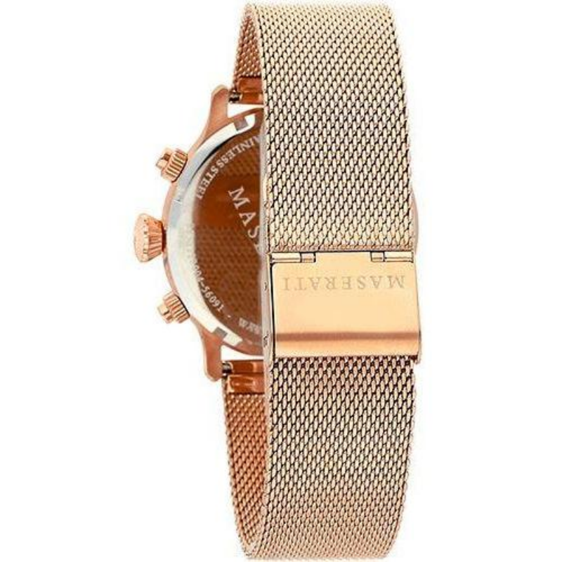 Maserati Men’s Chronograph Quartz Rose Gold Stainless Steel Black Dial 42mm Watch R8853118004