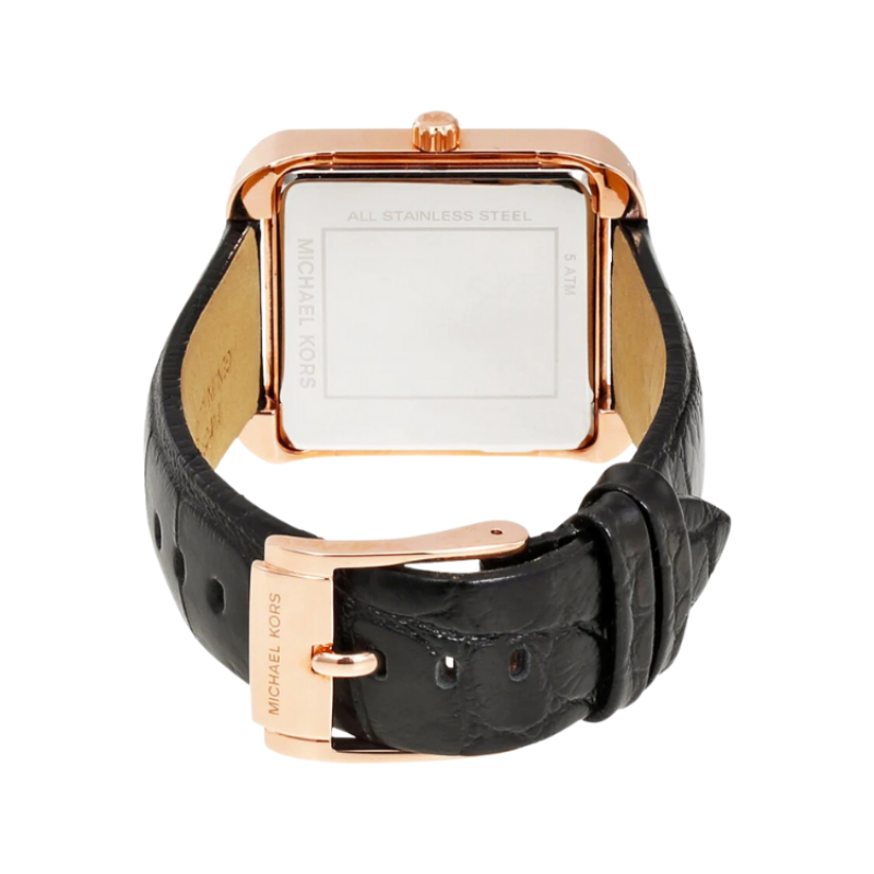 Michael Kors Women’s Quartz Black Leather Strap Rose Gold Dial 38mm Watch MK2611 (Without Tag)