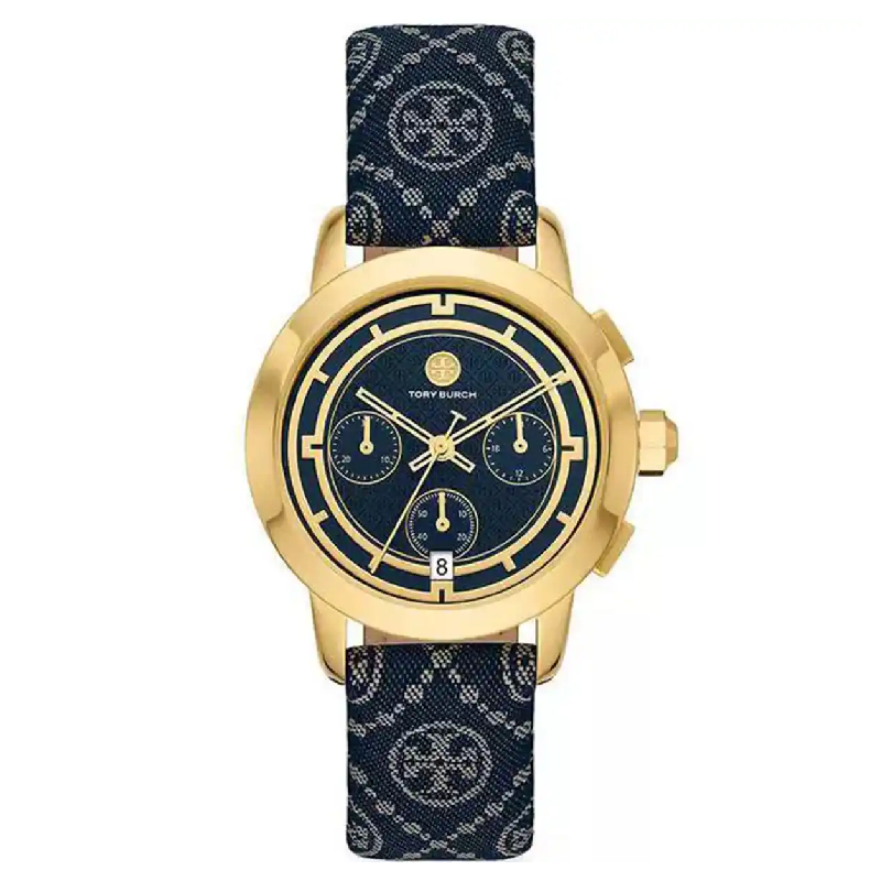 Tory Burch Women’s Quartz Navy Blue Canvas Strap Navy Blue Dial 37mm Watch TBW1038