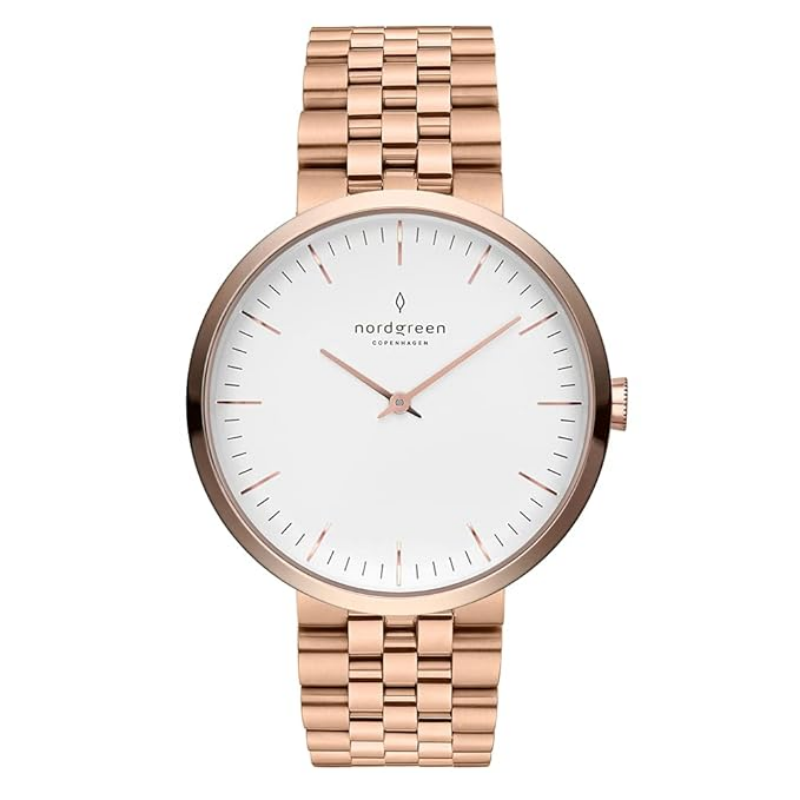 Nordgreen Women’s Quartz Rose Gold Stainless Steel White Dial 32mm Watch IN32RG5LROXX
