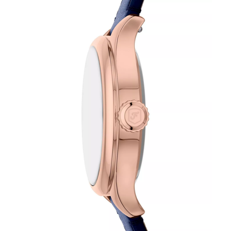 Fossil Women’s Quartz Blue Leather Strap Blue Dial 28mm Watch ES5424 (Without Tag)