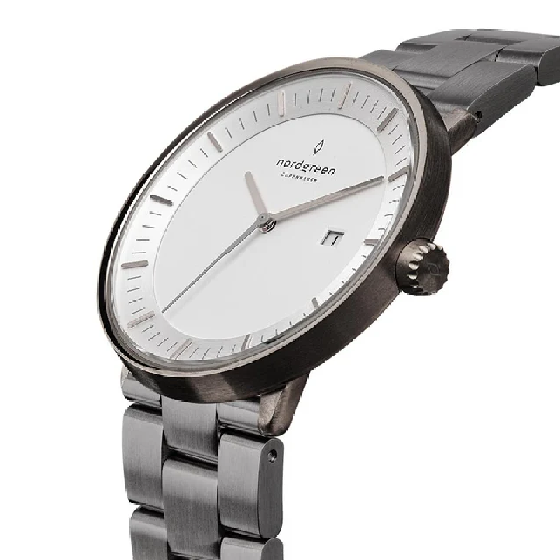 Nordgreen Men’s Quartz Grey Stainless Steel White Dial 40mm Watch PH40GM3LGUXX