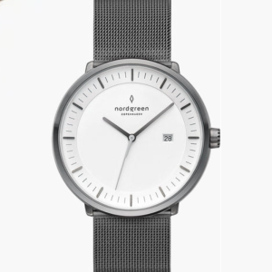 Nordgreen Unisex Quartz Grey Stainless Steel White Dial 36mm Watch PH36GMMEGUXX-LN