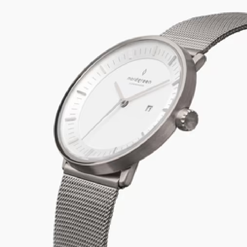 Nordgreen Men's Quartz Silver Stainless Steel White Dial 40mm Watch PH40SIMESIXX - Image 2