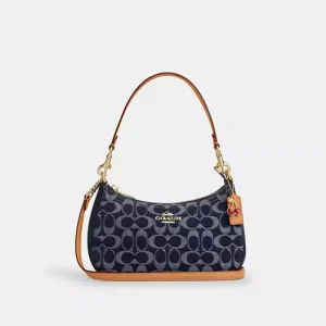 Teri Signature Denim Shoulder Bag (Size: L24.1cm, H315.2cm, W7.6cm) CAF82