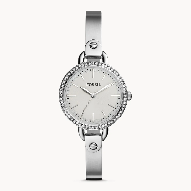 Fossil Women’s Quartz Silver Stainless Steel Silver Dial 32mm Watch BQ3162 (Without Tag)