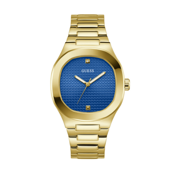 Guess Men’s Quartz Gold Stainless Steel Blue Dial 42mm Watch GW0662G2