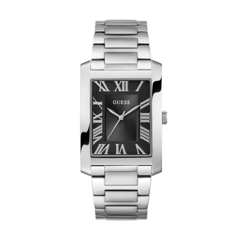 Guess Men’s Quartz Silver Stainless Steel Black Dial 34mm Watch GW0896G1