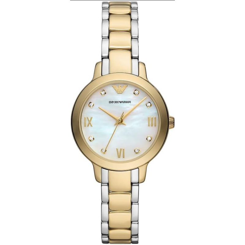 Emporio Armani Women's Quartz Two Tone Stainless Steel Mother Of Pearl Dial 32mm Watch AR11513