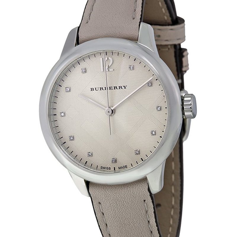 Burberry Women’s Swiss Made Quartz Leather Strap Beige Dial 32mm Watch BU10105 (Without Tag) - Image 2