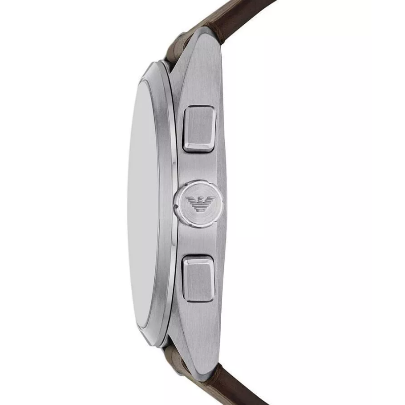 Emporio Armani Men's Quartz Brown Leather Strap Brown Dial 43mm Watch AR11482