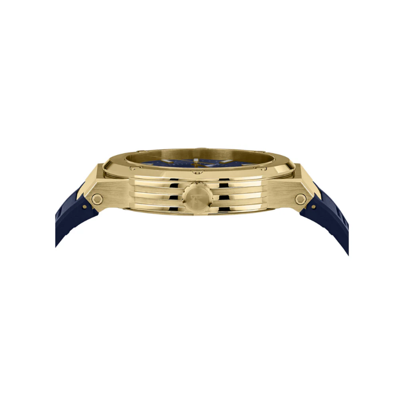 Ferragamo Men’s Swiss Made Quartz Blue Silicone Strap Blue Dial 44mm Watch SFHY00421 (Without Tag)