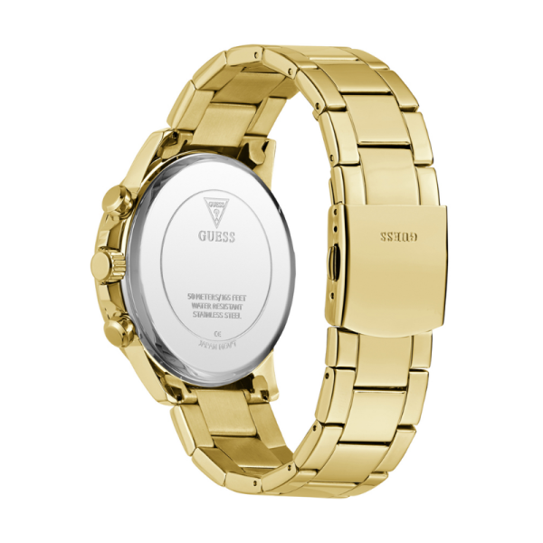 Guess Men’s Quartz Gold Stainless Steel Black Dial 44mm Watch GW0900G3