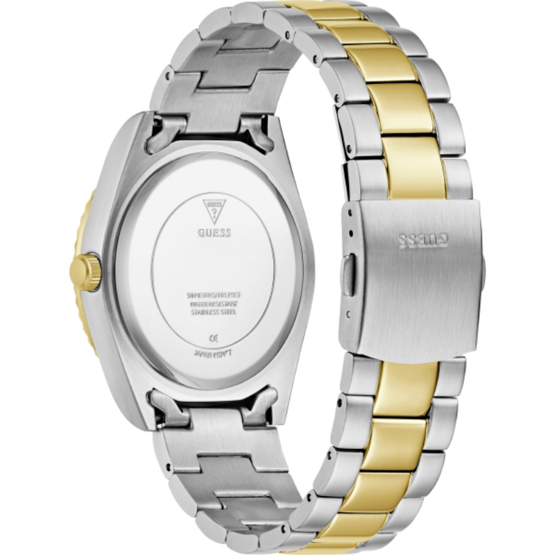 Guess Men’s Quartz Two Tone Stainless Steel Silver Dial 42mm Watch GW0265G17