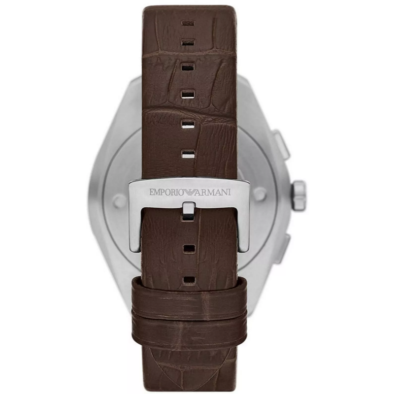 Emporio Armani Men's Quartz Brown Leather Strap Brown Dial 43mm Watch AR11482