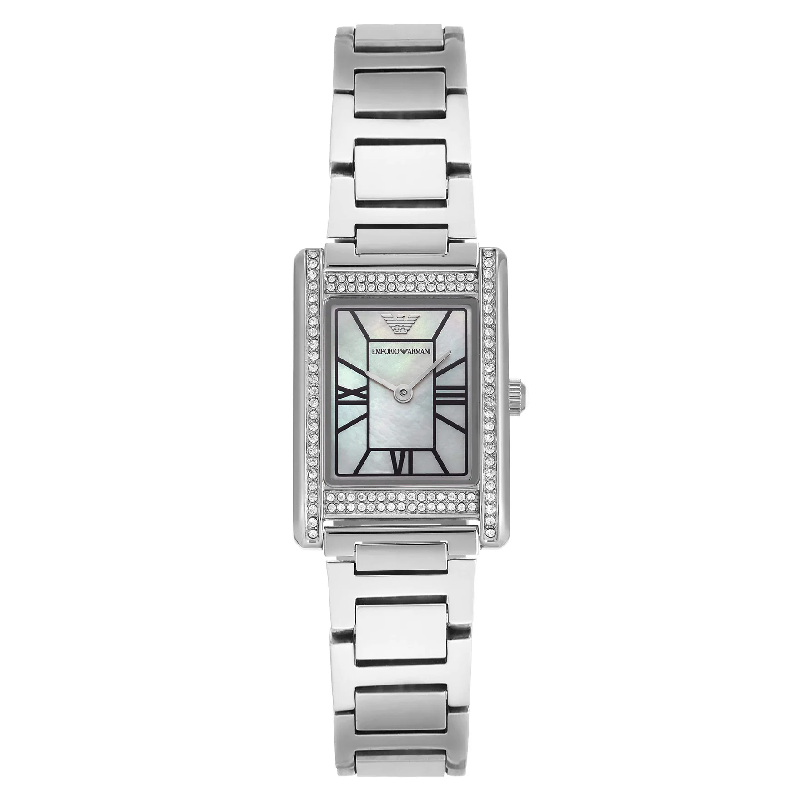 Emporio Armani Women's Quartz Silver Stainless Steel Mother of Pearl Dial 32mm Watch AR11625