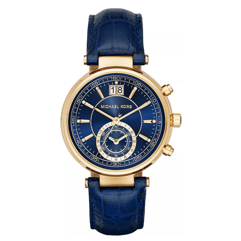 Michael Kors Women’s Quartz Blue Leather Strap Blue Dial 39mm Watch MK2425