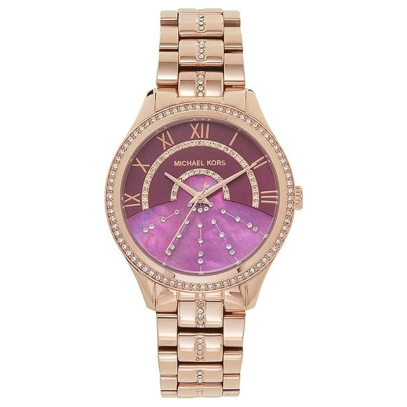 Michael Kors Women’s Quartz Rose Gold Stainless Steel Lauryn Pink Dial 38mm Watch MK3722