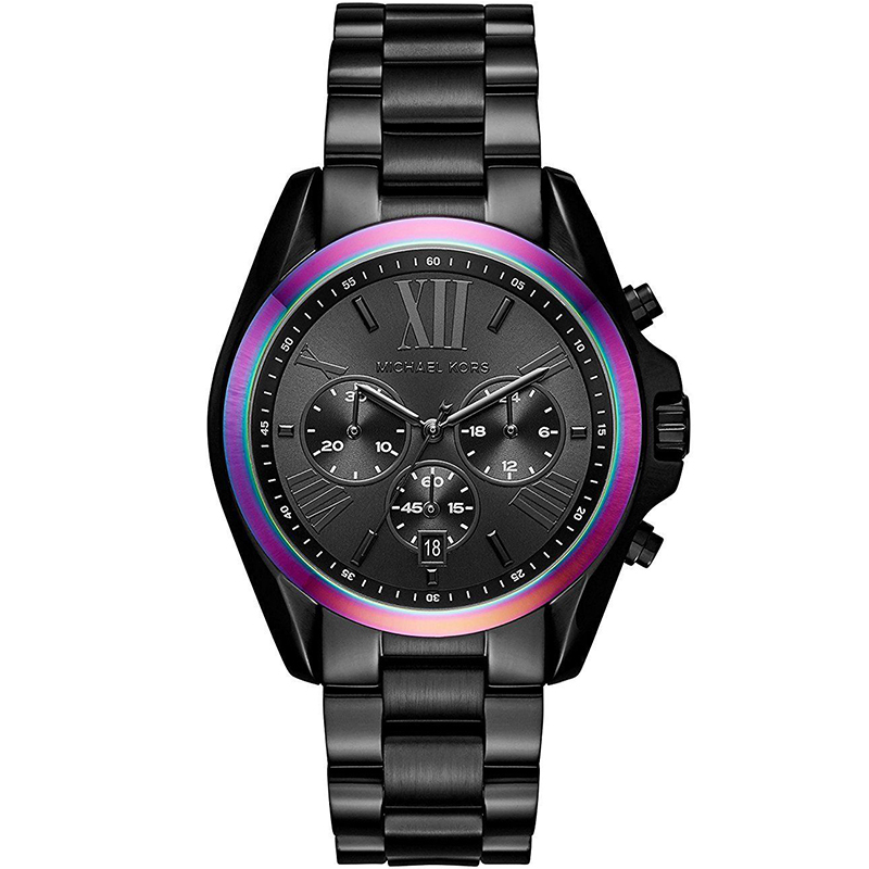 Michael Kors Women’s Chronograph Quartz Black Stainless Steel Black Dial 43mm Watch MK6444