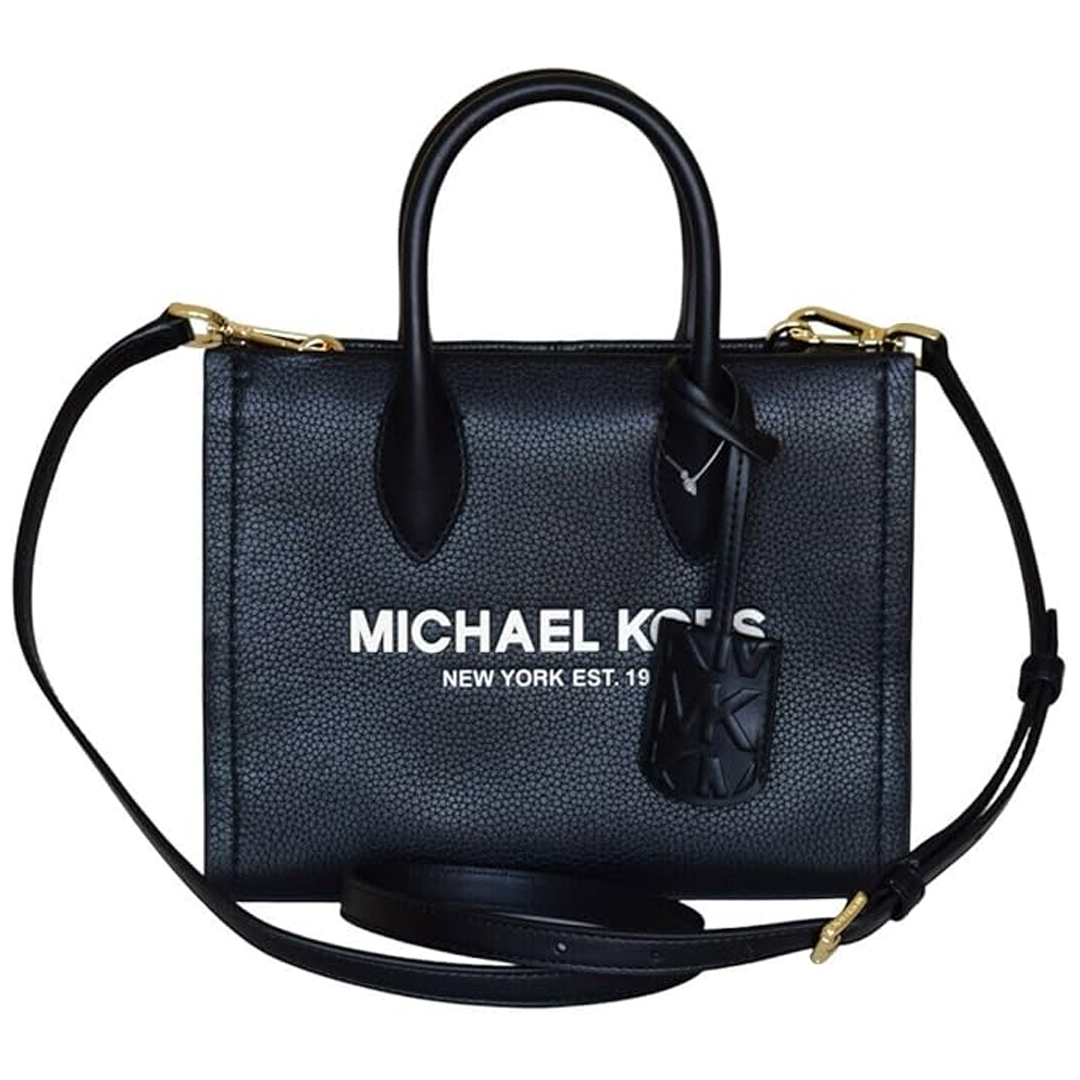 Michael Kors Mirella Shopper Crossbody Leather Bag For Women's -Black (Size: W9.53cm H19.69cm D23.50cm) 35S2G7ZC5L