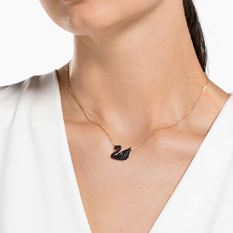 Swarovski Women's Swan Pendant Swan Black Rose Gold-Tone Plated 5204134 - Image 3