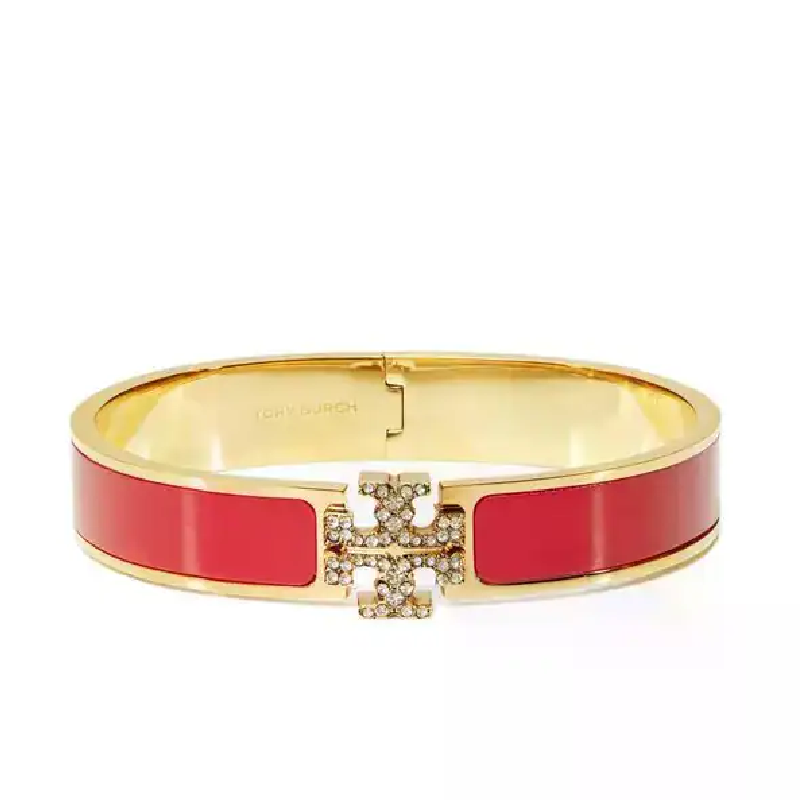 Tory Burch Women's Crystal Embellished Hinge Bracelet TB49411