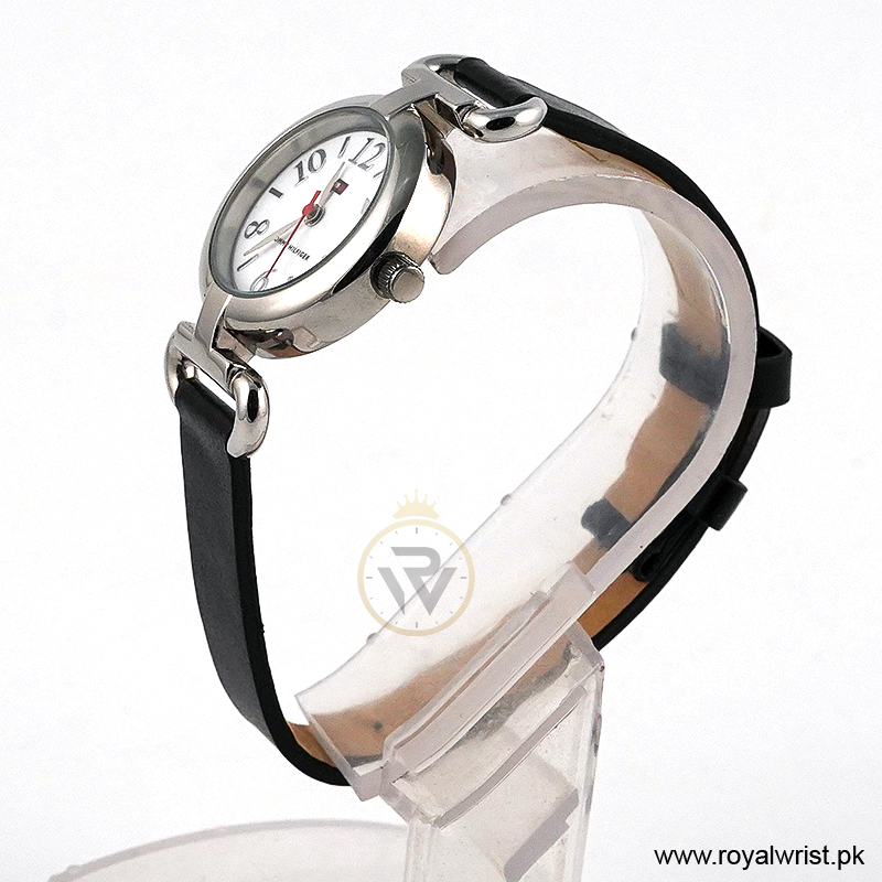 Tommy Hilfiger Women’s Quartz Black Leather Strap White Dial 28mm Watch 1780892/2 (Like New) - Image 3