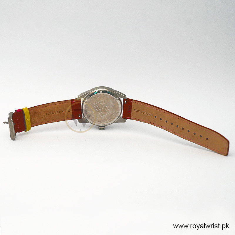 Tommy Hilfiger Men’s Quartz Brown Leather Strap Black Dial 42mm Watch 1790927/2 (Like New) - Image 5