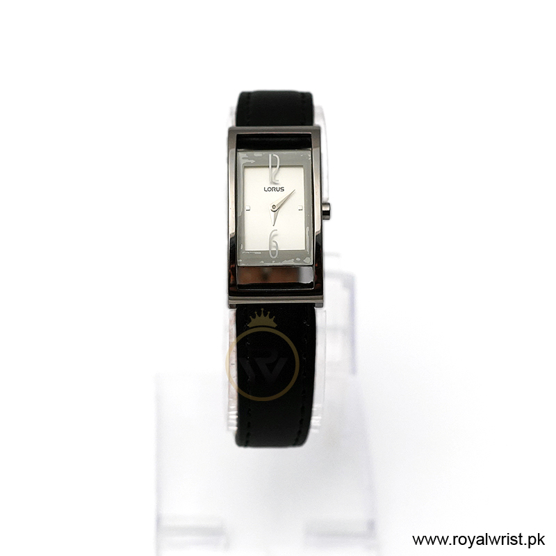Lorus By Seiko Women’s Quartz Black Leather Strap White Dial 20mm Watch RRW13BX9 (Like New)