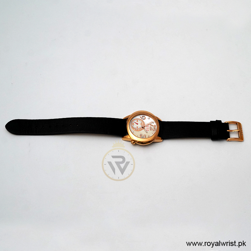 Elle Women’s Quartz Black Leather Strap Mother Of Pearl Dial 40mm Watch EL20049S046N/1 (Like New) - Image 3