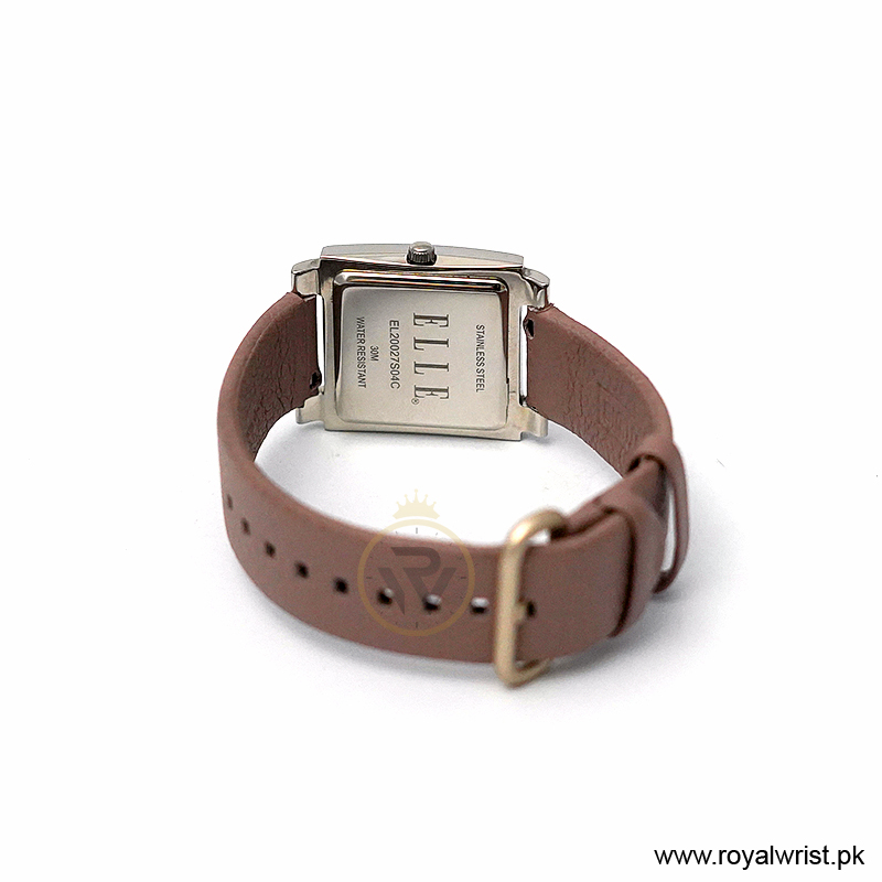 Elle Women’s Quartz Lavender Purple Leather Strap Pink Dial 32mm Watch 20027S04C/1 (Like New) - Image 5