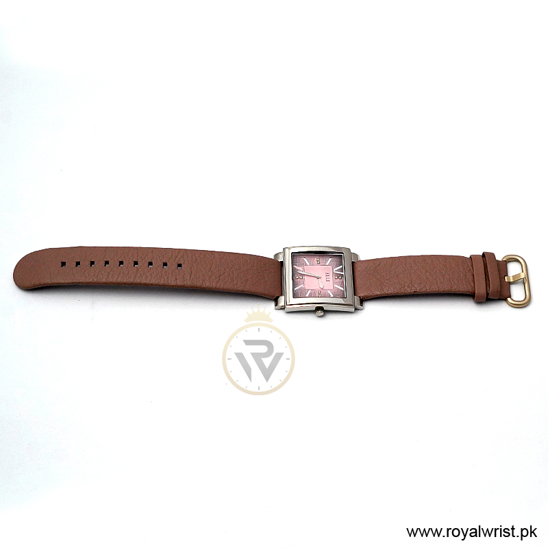 Elle Women’s Quartz Lavender Purple Leather Strap Pink Dial 32mm Watch 20027S04C/1 (Like New) - Image 6