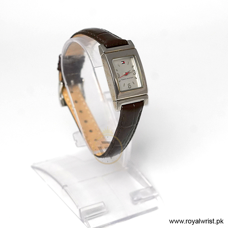 Tommy Hilfiger Women’s Quartz Dark Brown Leather Strap Silver Dial 20mm Watch 1700299/1 (Like New) - Image 3