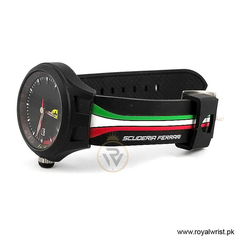 Ferrari Men’s Quartz Black Silicone Strap Black Dial 44mm Watch 0830131 (Like New) - Image 4