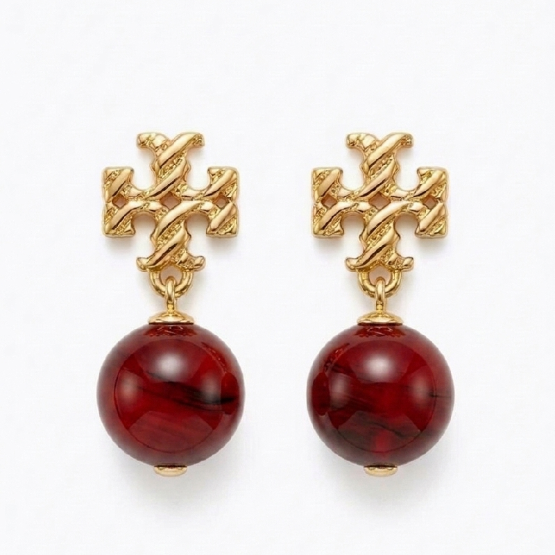 Tory Burch Women's Kira Gold Motif Red Drop Earrings TB32964-5