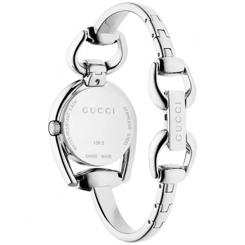 Gucci Women’s Swiss Made Quartz Silver Stainless Steel Red Dial 28mm Watch YA139502 (Like New) - Image 3
