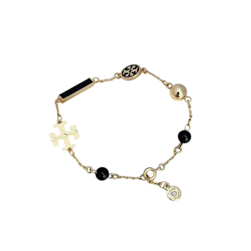 Tory Burch Women Enamel Agate Logo Metal Bracelet TB7235