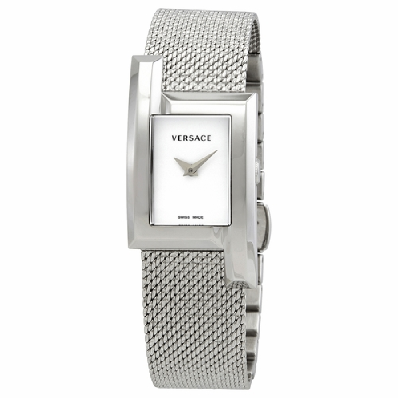 Versace Women's Quartz Swiss Silver Stainless Steel White Dial 21mm Watch VELU00519 (Without Tag)