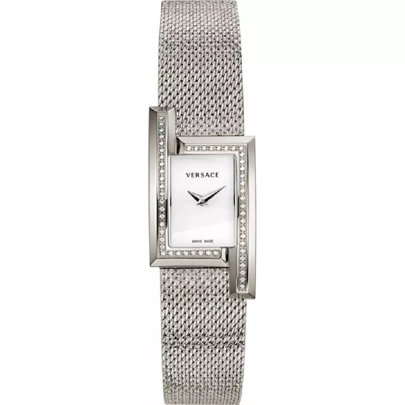Versace Women's Quartz Swiss Silver Stainless Steel White Dial 21mm Watch VELU00719 (Without Tag)