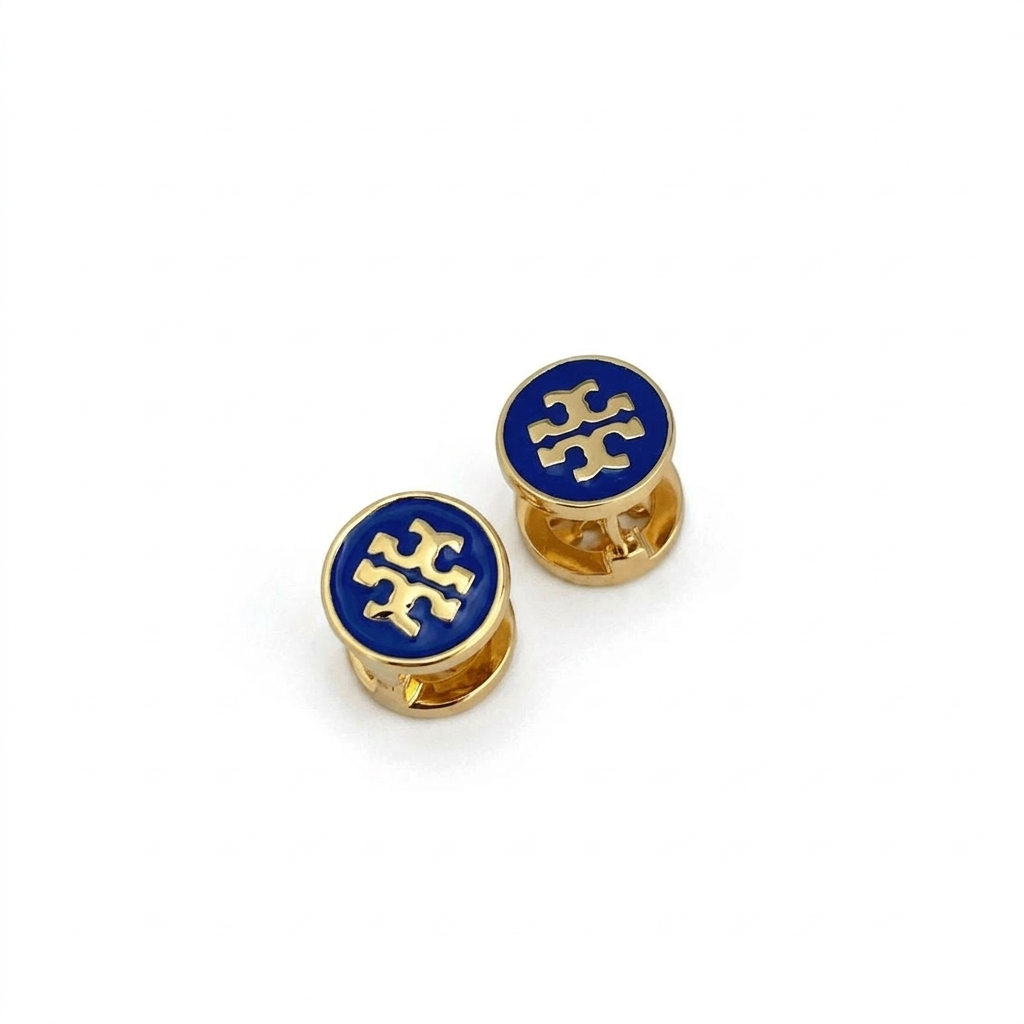Tory Burch Women's Crystal Reversible Double-Sided Earrings Blue & Gold C1988-3