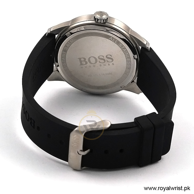 Hugo Boss Men's Principle Quartz Black Silicone Strap Silver Dial 41mm Watch 1514114/1 (Like New) - Image 3