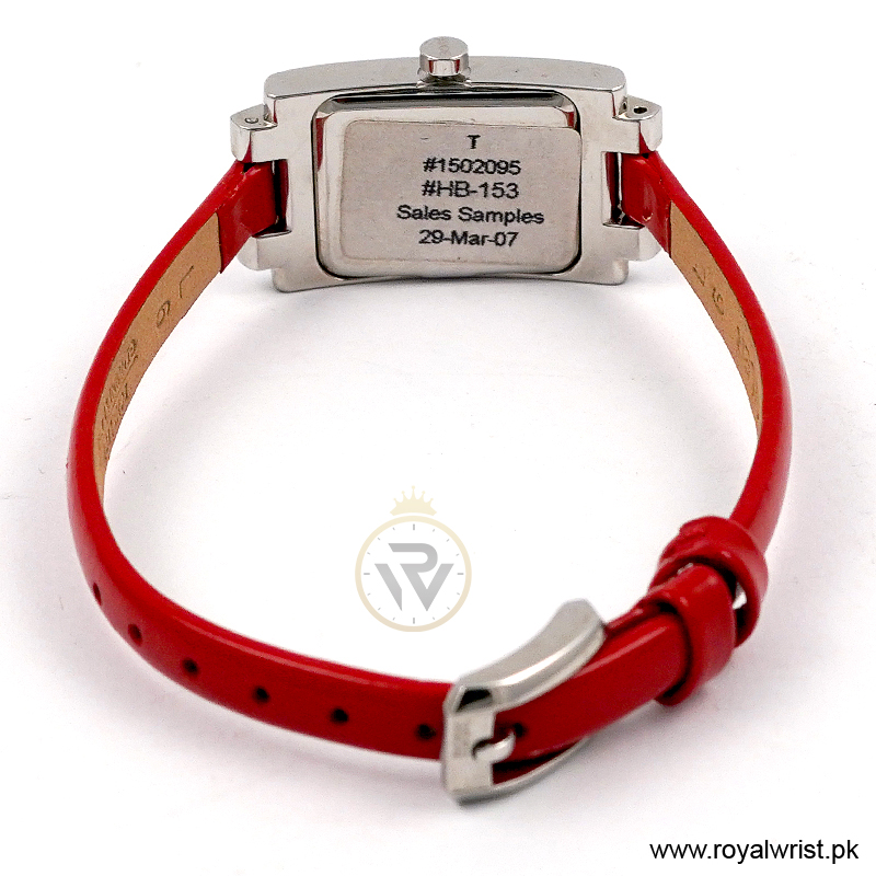 Hugo Boss Women’s Quartz Red Leather Strap Silver Sunray Dial 18mm Watch 1502095/1 (Like New) - Image 4