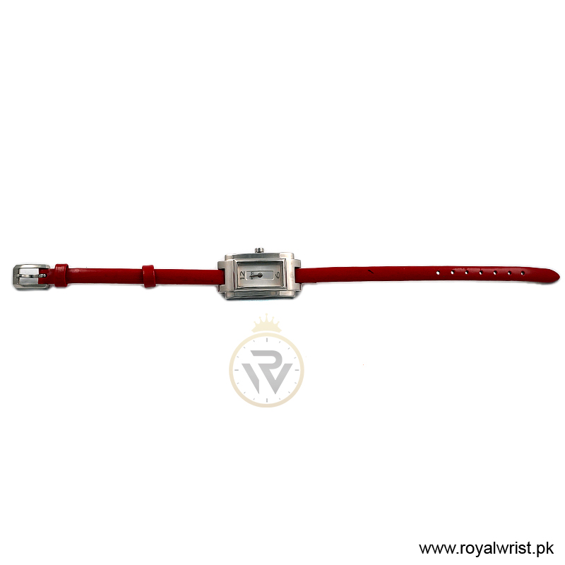 Hugo Boss Women’s Quartz Red Leather Strap Silver Sunray Dial 18mm Watch 1502095/1 (Like New) - Image 5