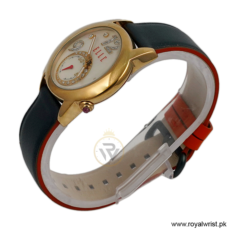 Elle Women’s Quartz Dark Green Leather Strap Mother Of Pearl Dial 40mm Watch EL20049S04N/2 (Like New) - Image 2