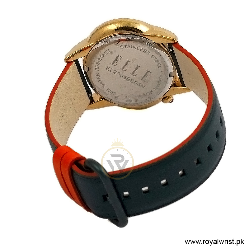 Elle Women’s Quartz Dark Green Leather Strap Mother Of Pearl Dial 40mm Watch EL20049S04N/2 (Like New) - Image 3