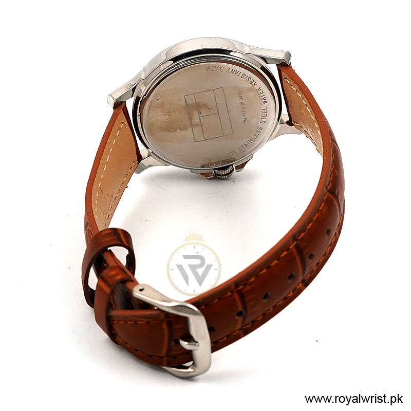 Tommy Hilfiger Women’s Quartz Brown Leather Strap Purple & Silver Dial 36mm Watch 1780963/1 (Like New) - Image 3